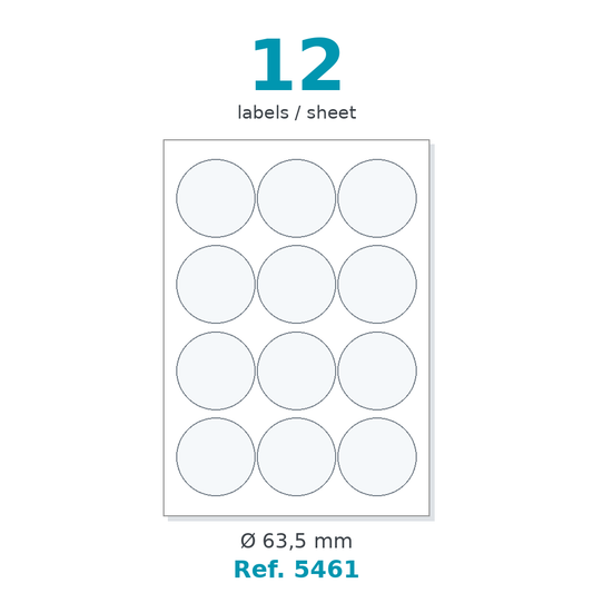 Label sheet layout - Ref. 5461