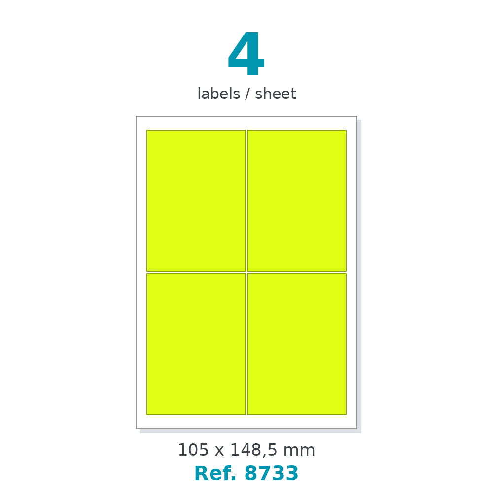 Label sheet layout - Ref. 8733