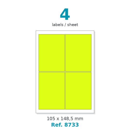 Label sheet layout - Ref. 8733