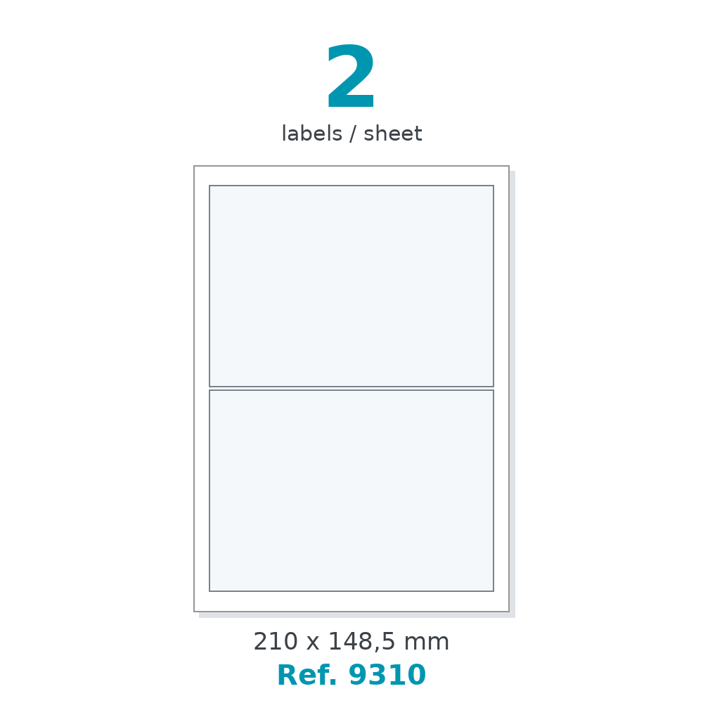 Label sheet layout - Ref. 9310