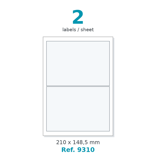 Label sheet layout - Ref. 9310