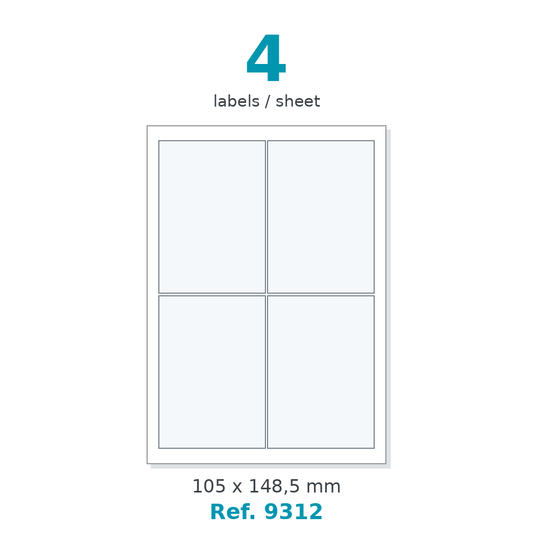 Label sheet layout - Ref. 9312