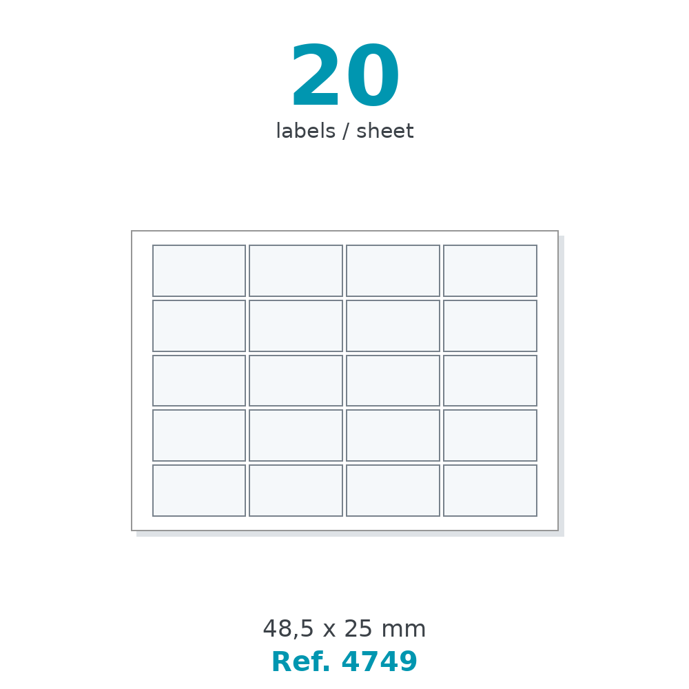 A5 health label sheet - Ref. 4749