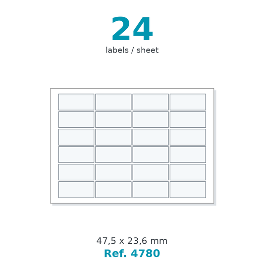 A5 health label sheet - Ref. 4780